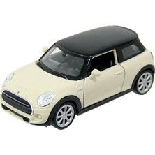 Welly Çek Bırak Metal Mini Cooper Çocuk Araba Oyuncak 12 cm Krem