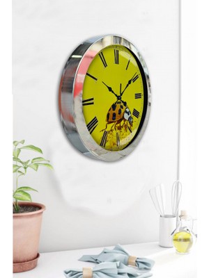 Bahat Krom Çerçeveli Salon Ofis Duvar Saati 36 cm