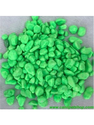 Canlı Petshop Akvaryum – Fanus – Teraryum Renkli Dekor Taşları (Yeşil Renk) 8-10 mm 1 kg