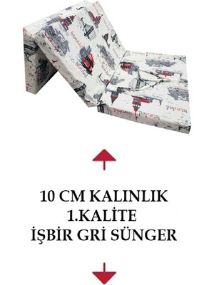 Vip Home Concept Katlanır Yer Yatağı (8 cm Kalın)Sünger Yatak 80X180 Istanbul 8 cm