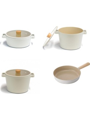 Neoflam Primanova Neoflam Fika Alüminyum Döküm 7 Parça Tencere Tava Seti