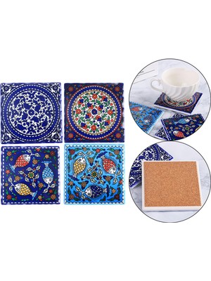 Strade Store Coaster Set Boyama Desen Sanat Mat Masa Mat Mutfak Ev Çaydanlık Için (Yurt Dışından)