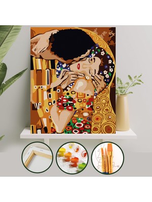 Palmiye Sayılarla Boyama Seti Pamuk Tuval Akrilik Boya 3 Fırça Van Gogh Yıldızlı Gece 40x50cm