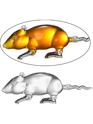 Mouse Şekilli Viski Dekanter Cam Likör Bourbon Şampanya Için Hediyeler Için 500ML