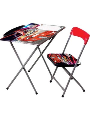 Furkan Toys Dzc Kuzenler Avm Max Speed Cars Çocuk Lisanslı Çalışma Masa Sandalye Seti Yazı Tahtalı Kalemlikli