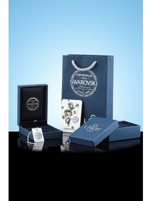 Union Takı Union Swarovski Crystal Kadın Oval Top Zincirli Özel Kesim Gümüş Kolye