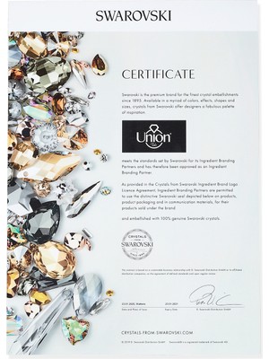 Union Takı Union Swarovski Crystal Kadın Oval Top Zincirli Özel Kesim Gümüş Kolye