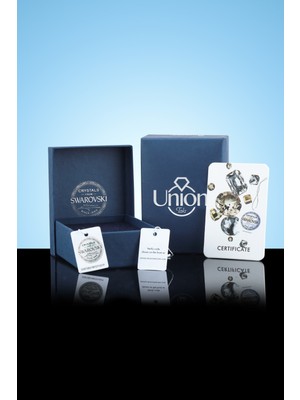 Union Takı Union Swarovski Crystal Kadın Beyaz Baget Sallantılı Gümüş Küpe