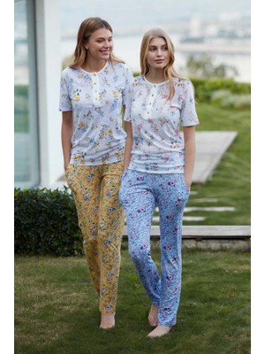 Feyza 3452 Bayan Pijama Takımı S - Sarı