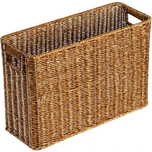 Dergi Sepeti Konteynerler Plastik Rattan Çok Fonksiyonlu Kabinler Için Ev Işık Kahverengi(Yurt Dışından)
