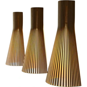 Modern Konik Tasarım Doğal Ahşap Mdf Lazer Kesim Rustik Salon Aplik (1 Adet)
