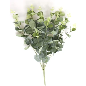 Yapay Çiçek Deposu Yapay 15 Dallı Kaliteli Okaliptus Bitkisi 46 cm Mat Yeşil

