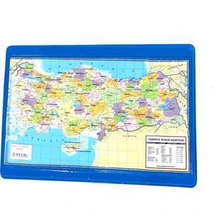 Türkiye Kabartma Siyasi Harita A4 Boyutlu