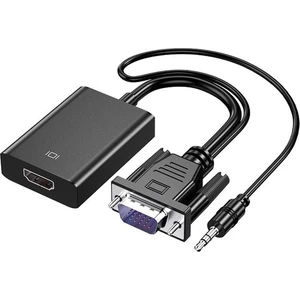 2067 VGA To HDMI Dönüştürücü Çevirici Kablo Adaptör Görüntü Ses Destekli