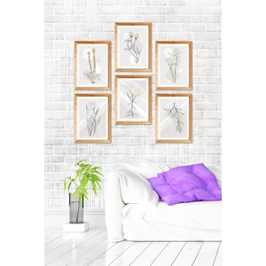 6 Parça Çerçeve Görünümlü Mdf Duvar Tablo Seti
