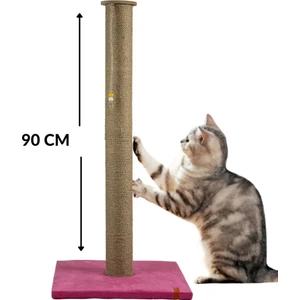 Pugalo Tırmalama 90 cm Catnipli Büyük Kedi Tırmalama Tahtası Minder Yüzey Pembe