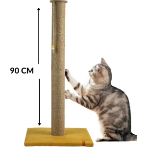 Pugalo Tırmalama 90 cm Catnipli Büyük Kedi Tırmalama Tahtası Minder Yüzey Sarı