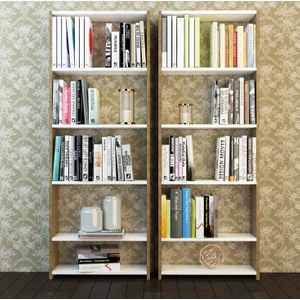 Nur Mobilya Yağmur 2'li Kitaplık Atlantikçam-Beyaz