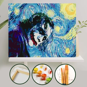 Palmiye Hobi Sanat Sayılarla Boyama Tuval Seti Fırça Boya Dahil (Çıtalı) 40x50 CM - Joker