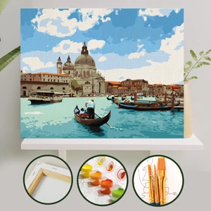 Palmiye Hobi Sanat Sayılarla Boyama Tuval Seti Fırça Boya Dahil (Çıtalı) 40x50 CM - Mavi Rüya