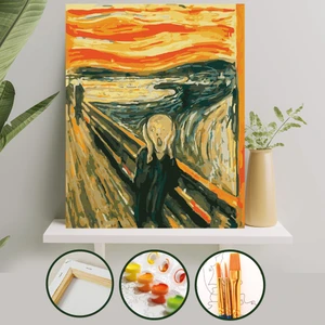 Palmiye Hobi Sanat Sayılarla Boyama Tuval Seti Fırça Boya Dahil (Çıtalı) 40x50 CM - Çığlık