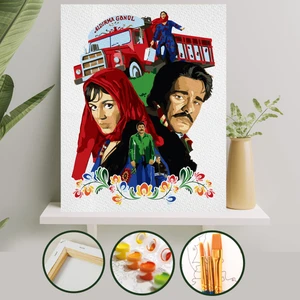 Palmiye Hobi Sanat Sayılarla Boyama Tuval Seti Fırça Boya Dahil (Çıtalı) 40x50 CM - Selvi Boylum Al Yazmalım