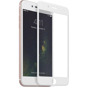 Apple iPhone 7 Plus 8 Plus Uyumlu Tam Kaplayan Kavisli Darbe Emici Telefon Ekran Koruyucu Cam Beyaz
