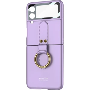 Samsung Galaxy Z Flip3  Tam Koruyucu Yüzük Tutuculu Telefon Kılıfı  - Mor (Yurt Dışından)