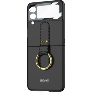 Samsung Galaxy Z Flip3  Tam Koruyucu Yüzük Tutuculu Telefon Kılıfı  - Siyah (Yurt Dışından)