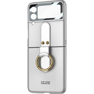 Samsung Galaxy Z Flip3  Tam Koruyucu Yüzük Tutuculu Telefon Kılıfı  - Gri (Yurt Dışından)