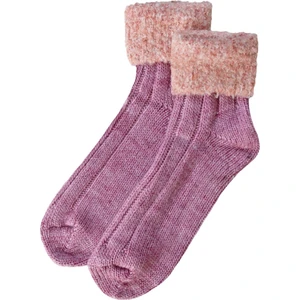Unlimited Legwear Kalın Kışlık Bileği Pofuduk Pembe Kadın Bot Çorabı