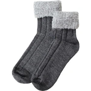 Unlimited Legwear Kalın Kışlık Bileği Pofuduk Siyah Kadın Bot Çorabı