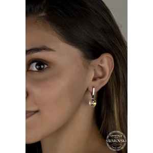 Union Takı Union Swarovski Crystal Kadın Sallantılı Parlak Kalp Gümüş Küpe