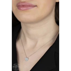 Union Takı Union Swarovski Zirconia Kadın Kalp Montür Gümüş Kolye