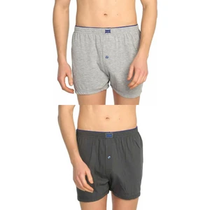 117 Erkek Düz Penye Boxer 12'li Paket 6 Gri 6 Füme