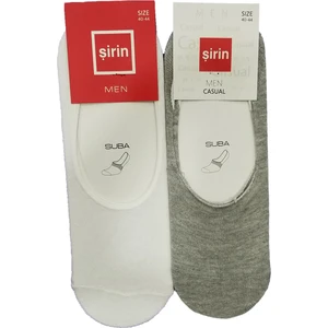 6'lı Paket Erkek Suba - Babet Çorap -7020 3 Beyaz 3 Gri
