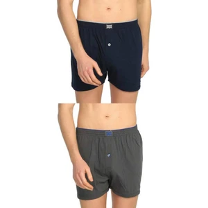 117 Erkek Düz Penye Boxer 12'li Paket 6 Lacivert 6 Füme