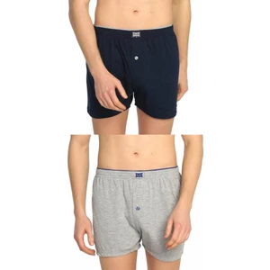 117 Erkek Düz Penye Boxer 12'li Paket 6 Lacivert 6 Gri