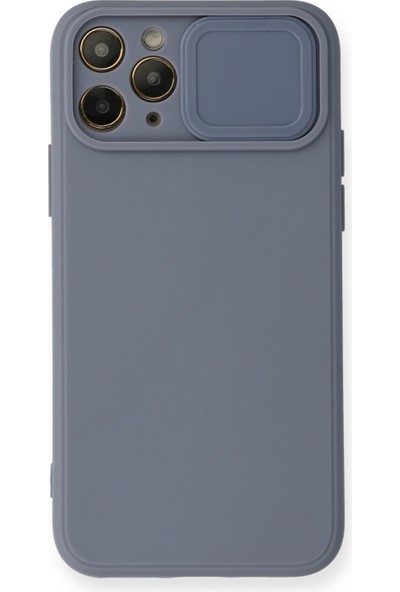 I-Veys Apple iPhone 11 Pro Max Kılıf Mat Yüzey Sürgülü Kamera Lens Korumalı Color Lens Silikon Kapak