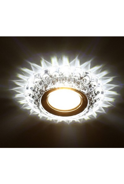 Emart Beyaz LED Çerçeveli Sümbül Kristal Cam
