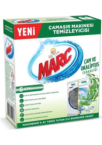 Çamaşır Makinesi Temizleyici 250 ml 2 Li Çam ve Okaliptus