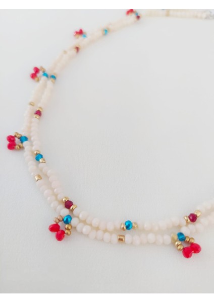 Ikili Kirazlı Kristal Kolye modelleri