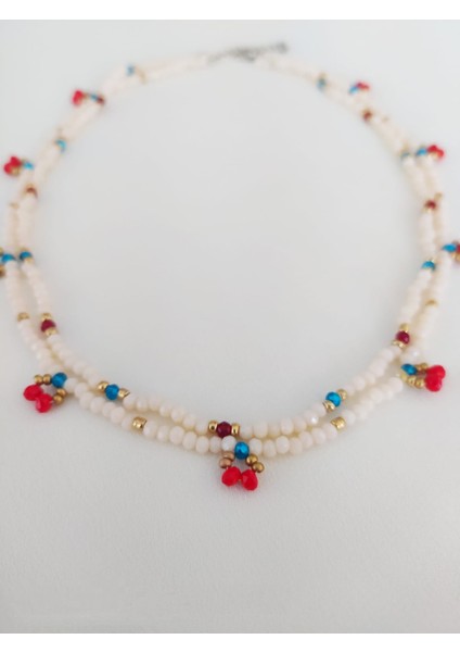 Ikili Kirazlı Kristal Kolye fırsatları