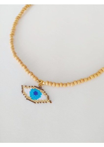 Ahşap Boncuklu Miyuki Nazar Kolye fırsatları