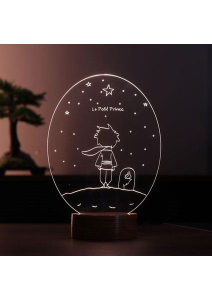 Küçük Prens Le Petit Prince Lamba Ahşap Taban