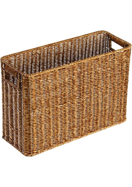Dergi Sepeti Konteynerler Plastik Rattan Çok Fonksiyonlu Kabinler Için Ev Işık Kahverengi(Yurt Dışından) fiyatları