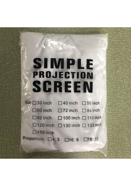 Projeor Ekranı (Isteğe Bağlı Çeşitli Boyutlar), Taşınabilir Katlanır Projeion Ekranı 16: 150 (332X187CM) 16: 9 fiyatları