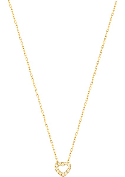 Kadın Mini Kalp Altın Kaplama 925 Ayar Gümüş Kolye