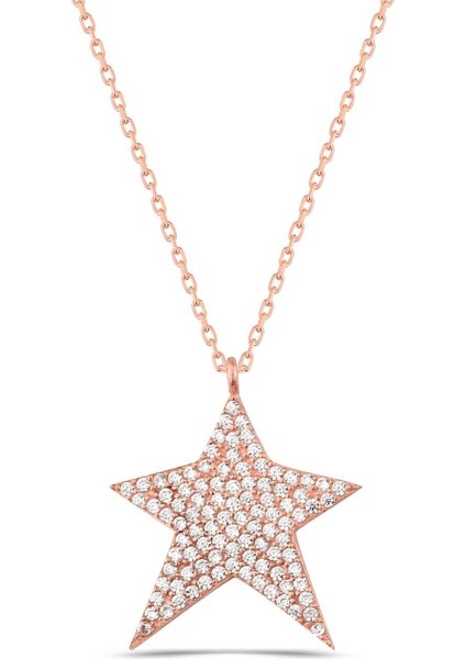 Yıldız Rose Kaplama 925 Ayar Gümüş Kolye