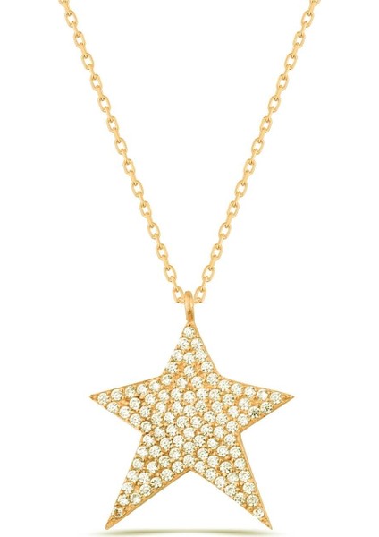 Yıldız Altın Kaplama 925 Ayar Gümüş Kolye